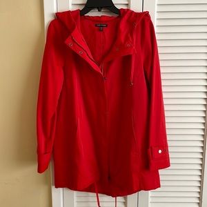 Eileen Fisher red rain jacket